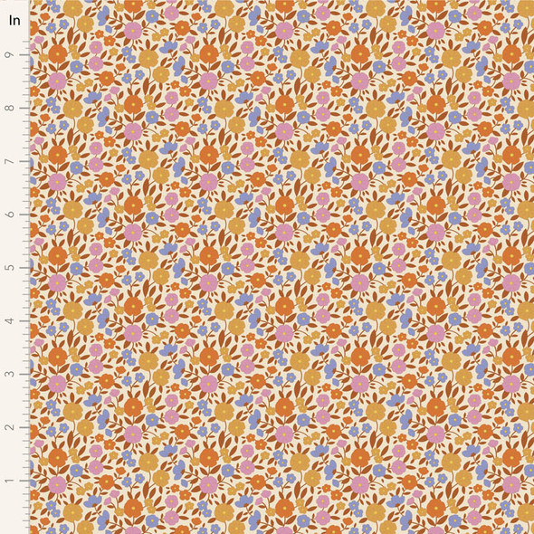 Tilda Wallflower 100616 Janice Caramel Floral | SOLD BY THE HALF-YARD